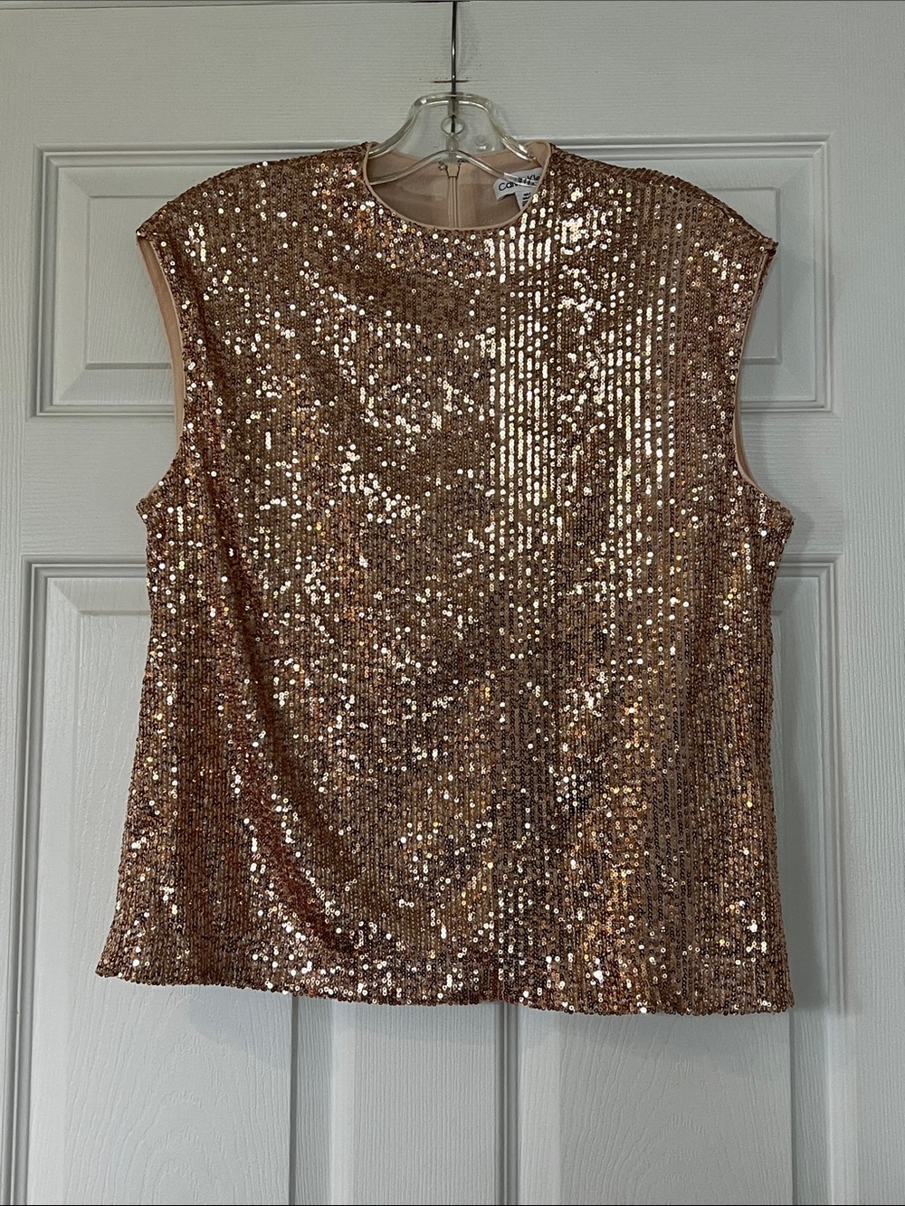 Calvin Klein Rose Gold Sequin Sleeveless Camisole